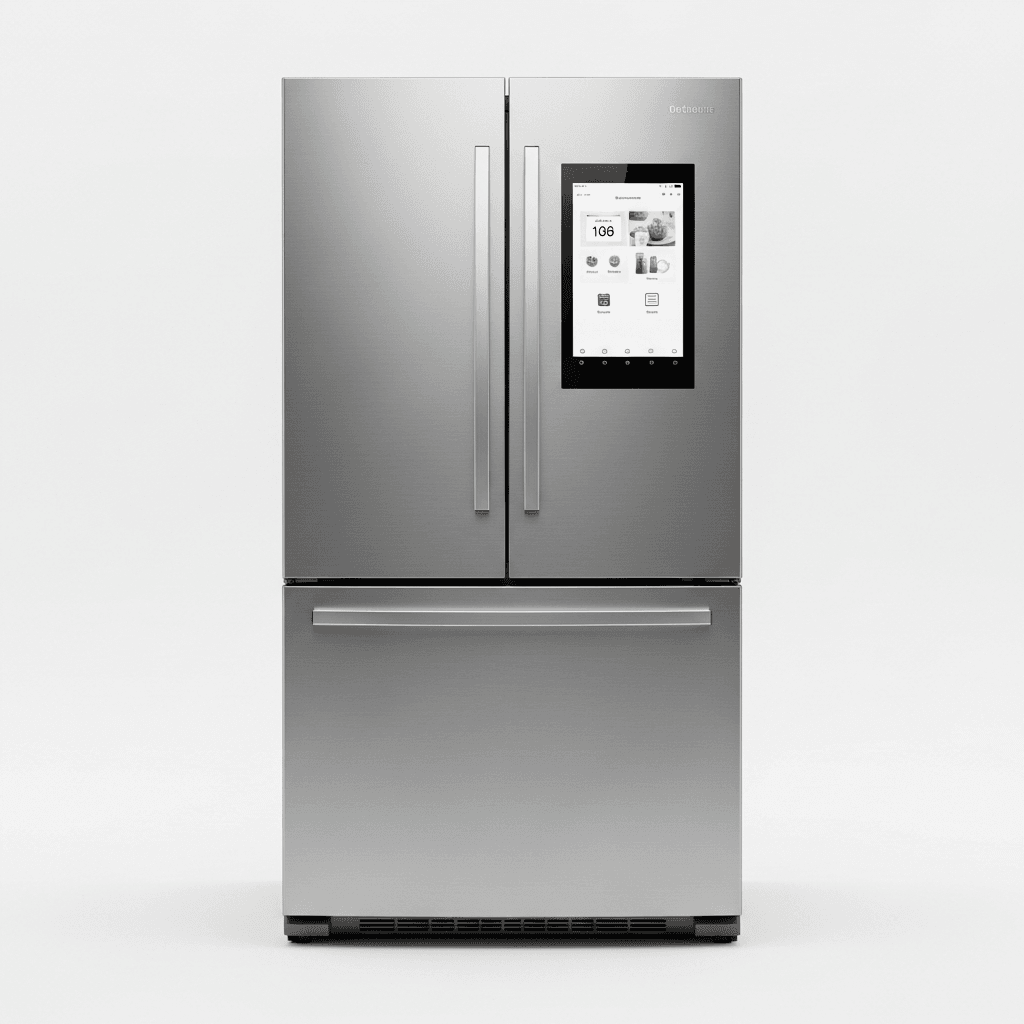 Stainless steel French door refrigerator